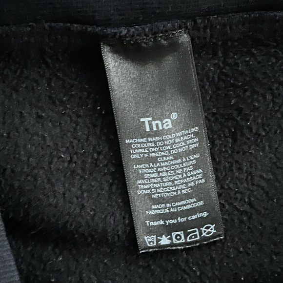 Aritzia Tna Cozy Fleece Boyfriend Zip Up Hoodie in Black Size 2XS - Picture 13 of 14